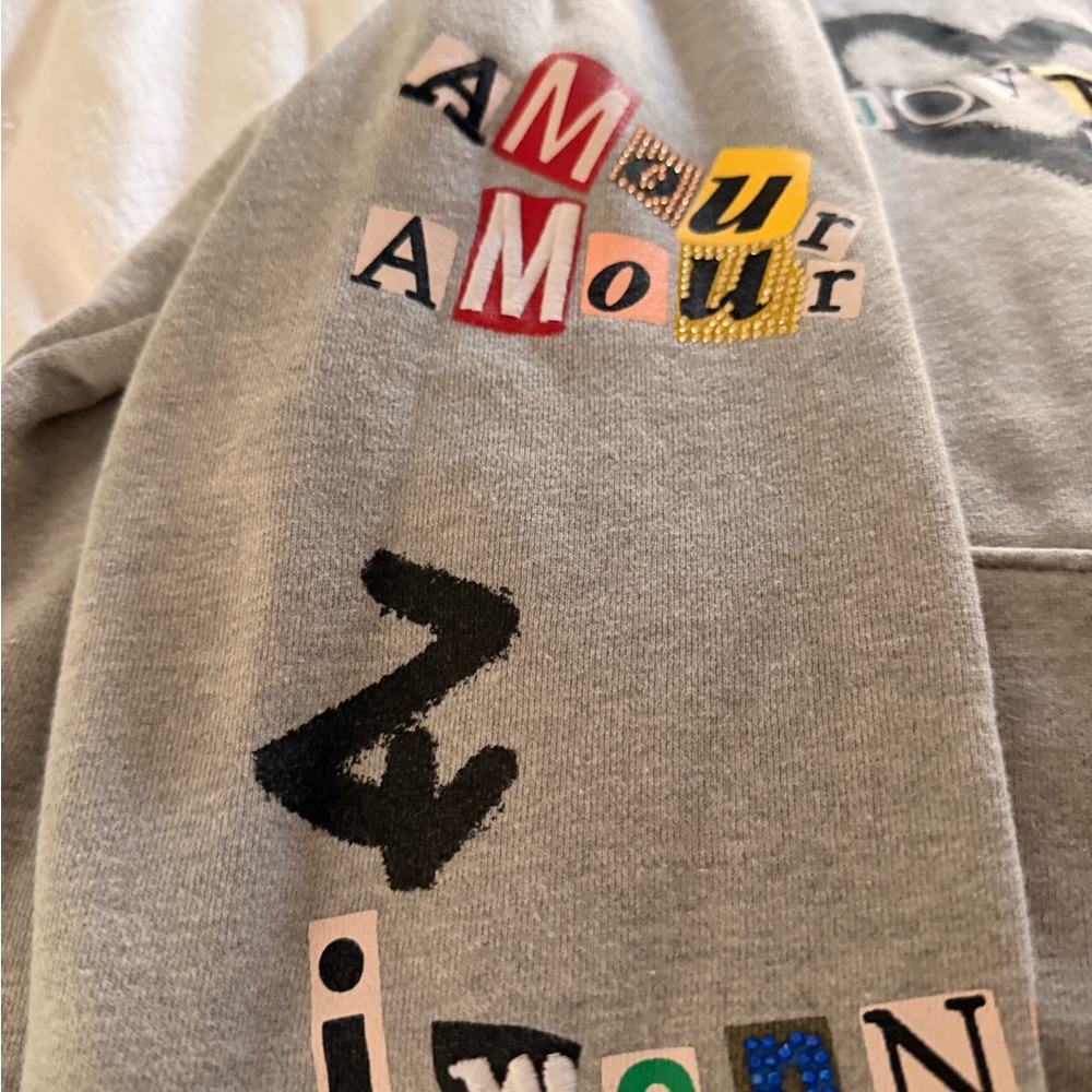 Zadig & Voltaire Georgy Multicusto Heart Gray Graphic Hoodie - Picture 3 of 6